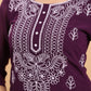 Janasya Purple Weightless Georgette Embroidered Kurta - Swadesiicart