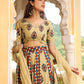 Janasya Beige Cambric Ethnic Motifs Lehenga Choli Dupatta | Swadesiicart