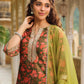 Janasya Olive Velvet Floral Set | Swadesiicart