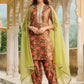 Janasya Olive Velvet Floral Set | Swadesiicart