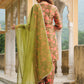 Janasya Olive Velvet Floral Set | Swadesiicart