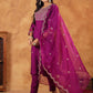 Janasya Purple Premium Chinnon Embroidered Kurta,Bottom & Dupatta | Swadesiicart