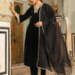 Janasya Black Velvet Embroidered Kurta,Bottom & Dupatta | Swadesiicart