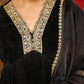 Janasya Black Velvet Embroidered Kurta,Bottom & Dupatta | Swadesiicart