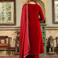 Janasya Maroon Velvet Embroidered Kurta,Bottom & Dupatta | Swadesiicart