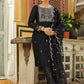 Janasya Black Premium Chinnon Embroidered Kurta,Bottom & Dupatta | Swadesiicart