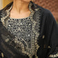 Janasya Black Premium Chinnon Embroidered Kurta,Bottom & Dupatta | Swadesiicart