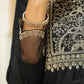 Janasya Black Premium Chinnon Embroidered Kurta,Bottom & Dupatta | Swadesiicart