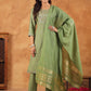 Janasya Sage Premium Chinnon Embroidered Kurta,Bottom & Dupatta | Swadesiicart