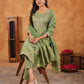 Janasya Sage Premium Chinnon Embroidered Kurta,Bottom & Dupatta | Swadesiicart