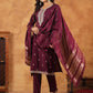 Janasya Dark Chanderi Embroidered Straight Kurta Set | Swadesiicart