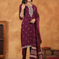 Janasya Dark Chanderi Embroidered Straight Kurta Set | Swadesiicart