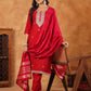 Janasya Dark Chanderi Embroidered Straight Kurta Set | Swadesiicart