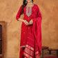 Janasya Dark Chanderi Embroidered Straight Kurta Set | Swadesiicart