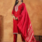 Janasya Dark Chanderi Embroidered Straight Kurta Set | Swadesiicart