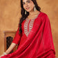 Janasya Dark Chanderi Embroidered Straight Kurta Set | Swadesiicart