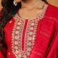 Janasya Dark Chanderi Embroidered Straight Kurta Set | Swadesiicart
