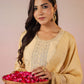 Janasya Light Chanderi Embroidered Straight Kurta Set | Swadesiicart