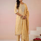 Janasya Light Chanderi Embroidered Straight Kurta Set | Swadesiicart