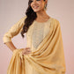 Janasya Light Chanderi Embroidered Straight Kurta Set | Swadesiicart