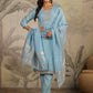 Janasya Light Chanderi Embroidered Straight Kurta Set | Swadesiicart