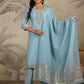 Janasya Light Chanderi Embroidered Straight Kurta Set | Swadesiicart