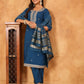 Janasya Dark Chanderi Embroidered Straight Kurta Set | Swadesiicart