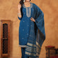 Janasya Dark Chanderi Embroidered Straight Kurta Set | Swadesiicart