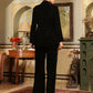 Janasya Black Velvet Solid Top,Bottom & Jacket | Swadesiicart