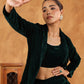 Janasya Green Velvet Solid Top,Bottom & Jacket | Swadesiicart