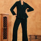 Janasya Green Velvet Solid Top,Bottom & Jacket | Swadesiicart