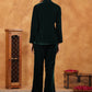 Janasya Green Velvet Solid Top,Bottom & Jacket | Swadesiicart
