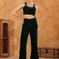 Janasya Green Velvet Solid Top,Bottom & Jacket | Swadesiicart