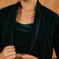 Janasya Green Velvet Solid Top,Bottom & Jacket | Swadesiicart