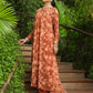 Janasya Brown Weightless Georgette Floral Kurta, pant & Jacket | Swadesiicart