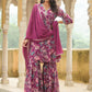 Janasya Purple Weightless Georgette Printed Kurta,Bottom & Dupatta | Swadesiicart