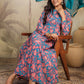 Janasya Teal Weightless Georgette Floral Kurta,Bottom & Dupatta | Swadesiicart