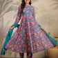 Janasya Teal Weightless Georgette Floral Kurta,Bottom & Dupatta | Swadesiicart