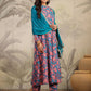 Janasya Teal Weightless Georgette Floral Kurta,Bottom & Dupatta | Swadesiicart