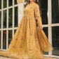 Janasya Mustard Georgette Floral Kurta,Bottom & Dupatta | Swadesiicart