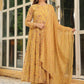 Janasya Mustard Georgette Floral Kurta,Bottom & Dupatta | Swadesiicart