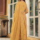 Janasya Mustard Georgette Floral Kurta,Bottom & Dupatta | Swadesiicart