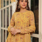 Janasya Mustard Georgette Floral Kurta,Bottom & Dupatta | Swadesiicart