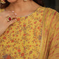 Janasya Mustard Georgette Floral Kurta,Bottom & Dupatta | Swadesiicart