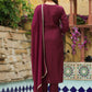 Janasya Dark Chanderi Yoke Embroidery Straight Kurta Set | Swadesiicart