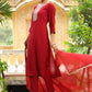 Janasya Dark Chanderi Embroidered Straight Kurta Set | Swadesiicart