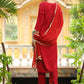 Janasya Dark Chanderi Embroidered Straight Kurta Set | Swadesiicart