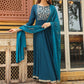 Janasya Dark Rayon Yoke Embroidery Anarkali Kurta Set | Swadesiicart