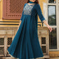 Janasya Dark Rayon Yoke Embroidery Anarkali Kurta Set | Swadesiicart