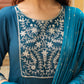 Janasya Dark Rayon Yoke Embroidery Anarkali Kurta Set | Swadesiicart